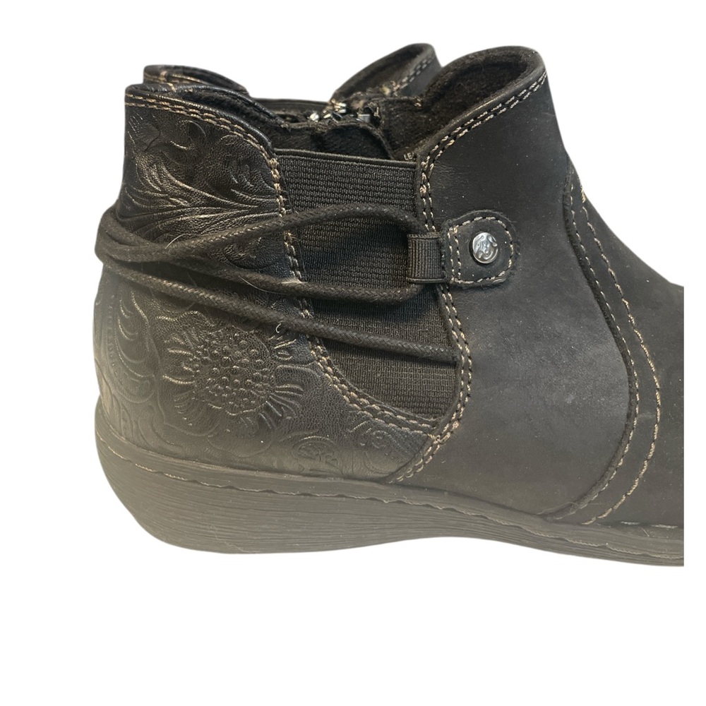 Planet Black Leather Ankle Boots Size 6.5 - Picture 4 of 9